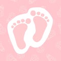 Baby footprint icon. Flat symbol design vector illustration of child footprint. Cute icon for web. Royalty Free Stock Photo